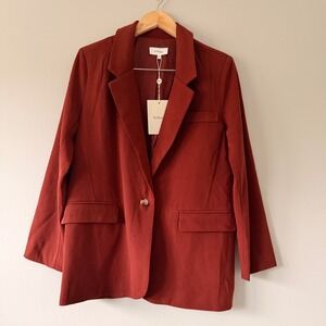 Bohme Brick Red Single Button Oversized Blazer XS
